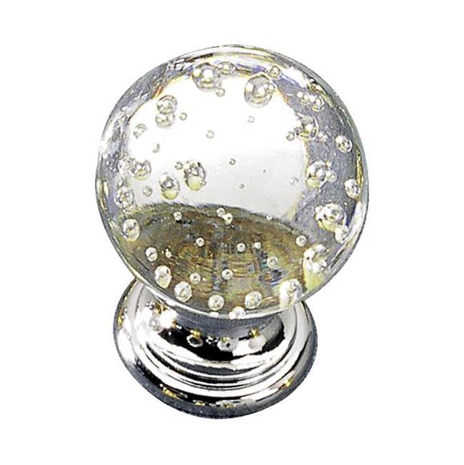 Richelieu America - Traditional Glass and Metal Knob - 9923 - Bubble Glass,Chrome