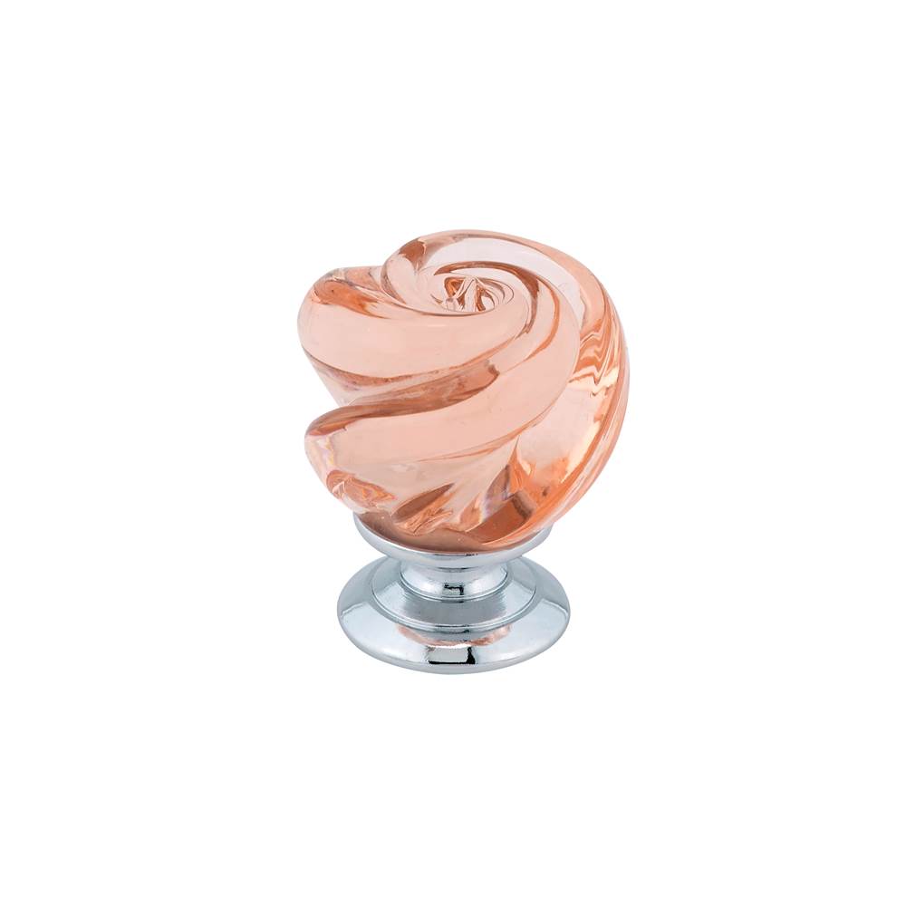 Richelieu America - Traditional Murano Glass and Metal Knob - 9030 - Chrome,Rose