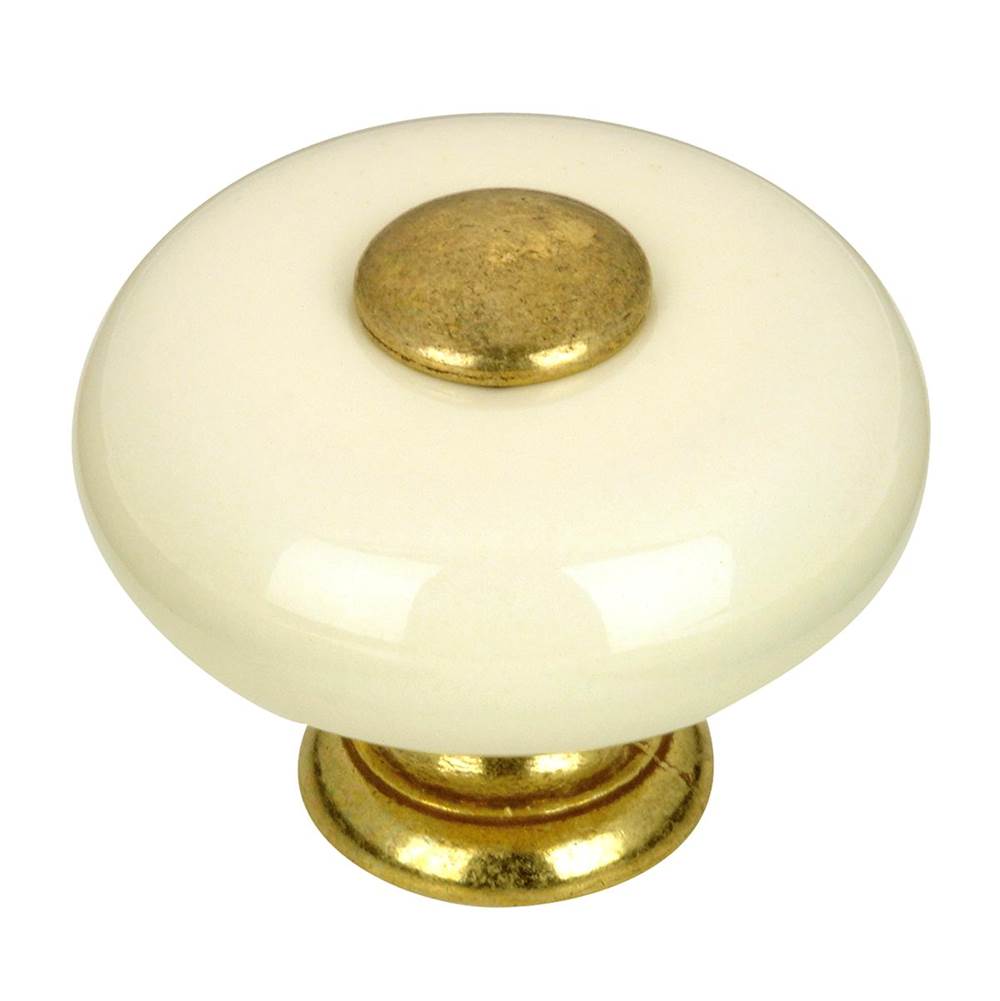Richelieu America - Eclectic Ceramic and Metal Knob - 3381 - Almond