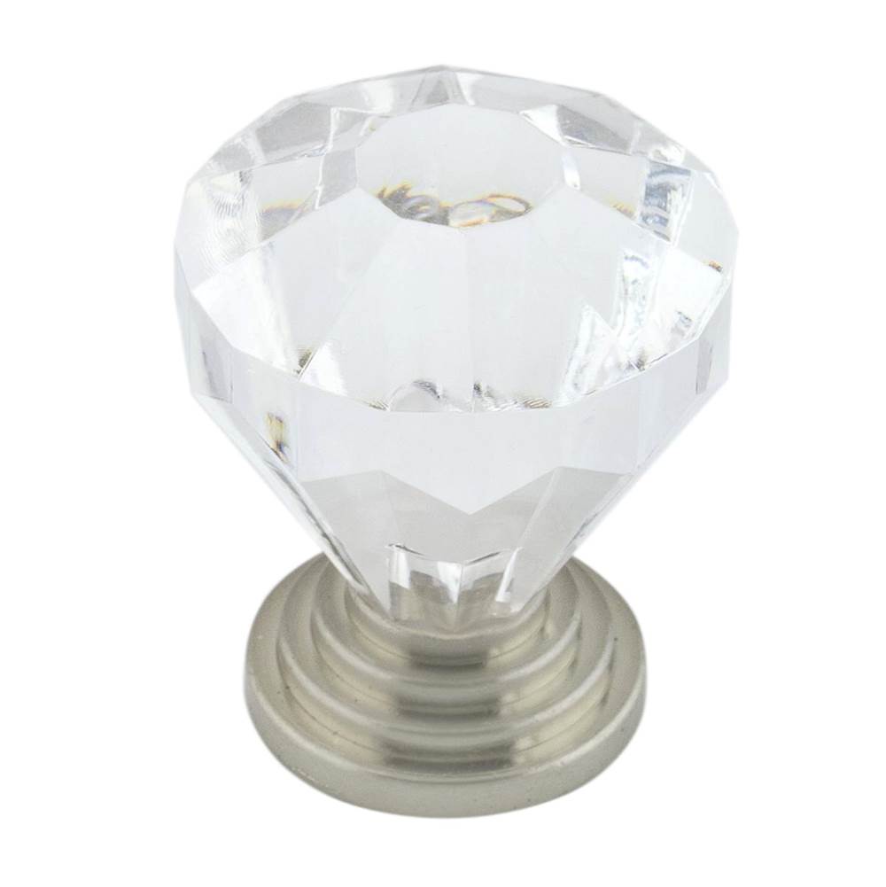 Richelieu America - Eclectic Acrylic and Metal Knob - 10089 - Clear,Brushed Nickel