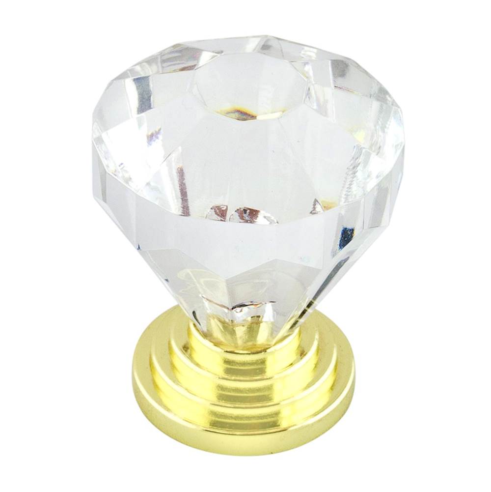 Richelieu America - Eclectic Acrylic and Metal Knob - 10089 - Brass,Clear