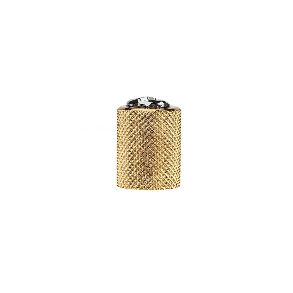 Contemporary Metal and Crystal Knob - 5485