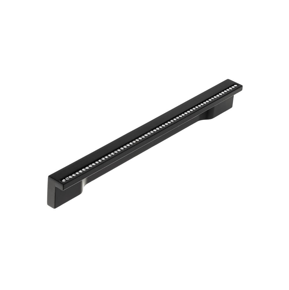 Richelieu America - Contemporary Aluminum and Swarovski Crystal Pull - 2790 - Clear,Matte Black