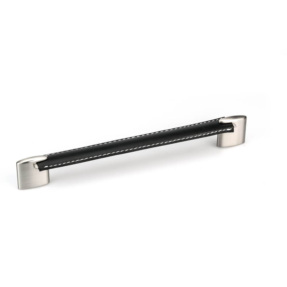 Richelieu America - Contemporary Leather and Metal Pull - 745 - Black,Brushed Nickel
