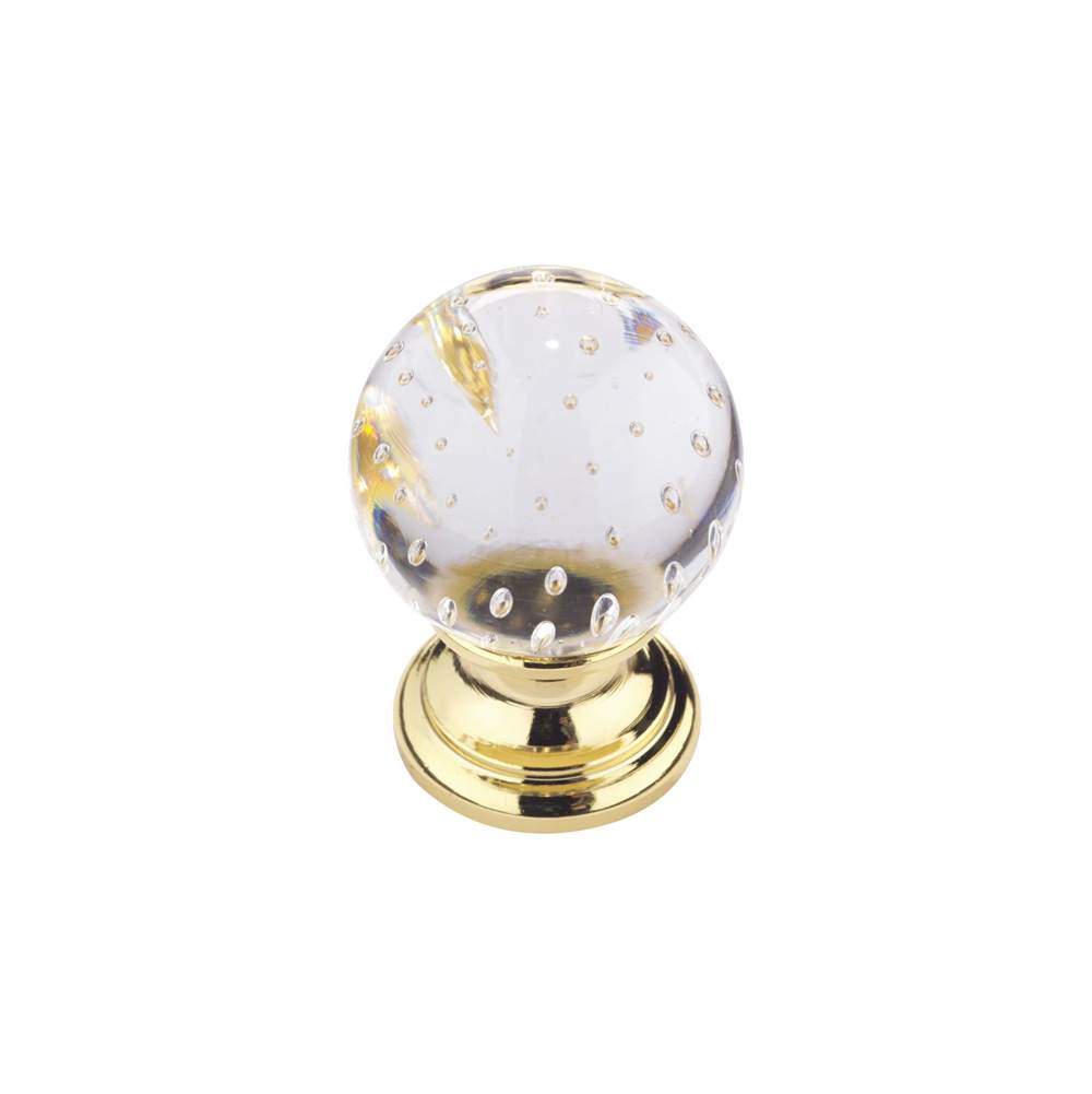 Richelieu America - Traditional Glass and Metal Knob - 9923 - Brass,Bubble Glass