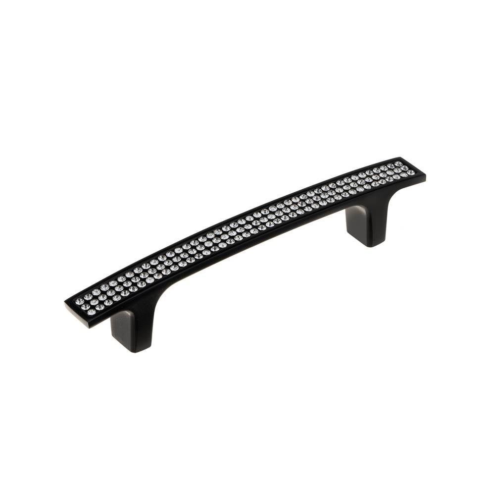 Richelieu America - Contemporary Metal and Crystal Pull - 1234 - Matte Black,Crystal