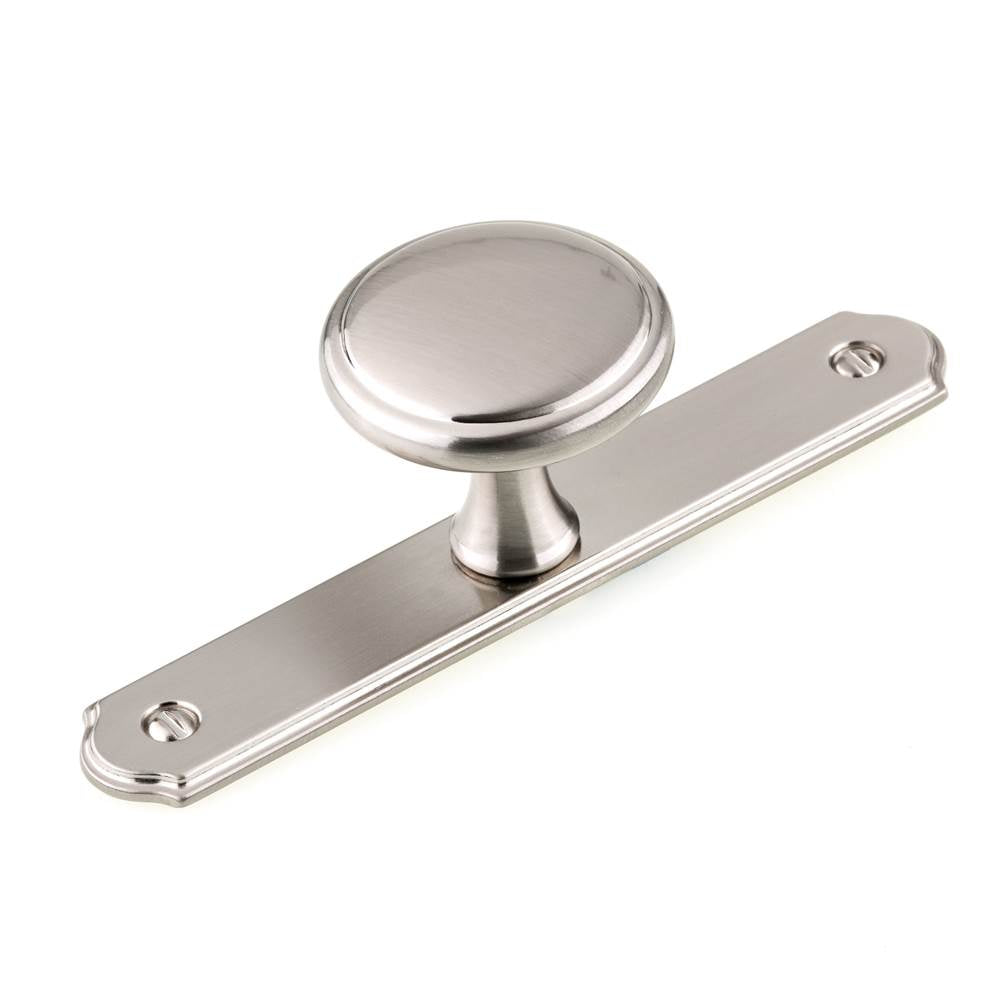 Richelieu America - Transitional Metal Wardrobe Knob and Backplate - Brushed Nickel