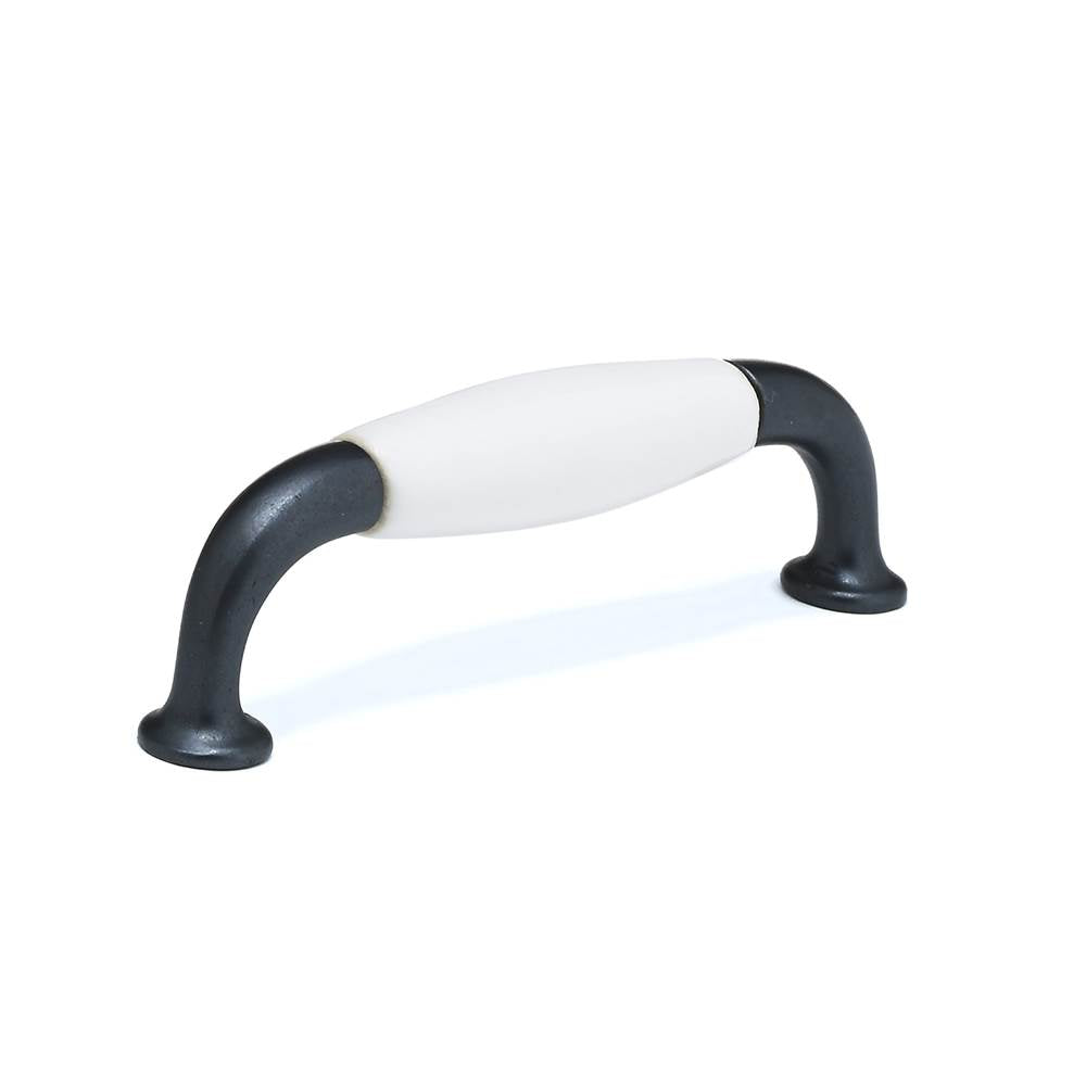 Richelieu America - Traditional Ceramic and Metal Pull - 9700 - Anthracite,White