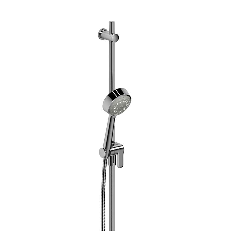 Riobel - Handshower Set With 36'' Slide Bar and 6-Function Handshower - Polished Nickel