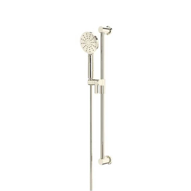 Riobel - Handshower Set With 31'' Slide Bar and 4-Function Handshower - Polished Nickel