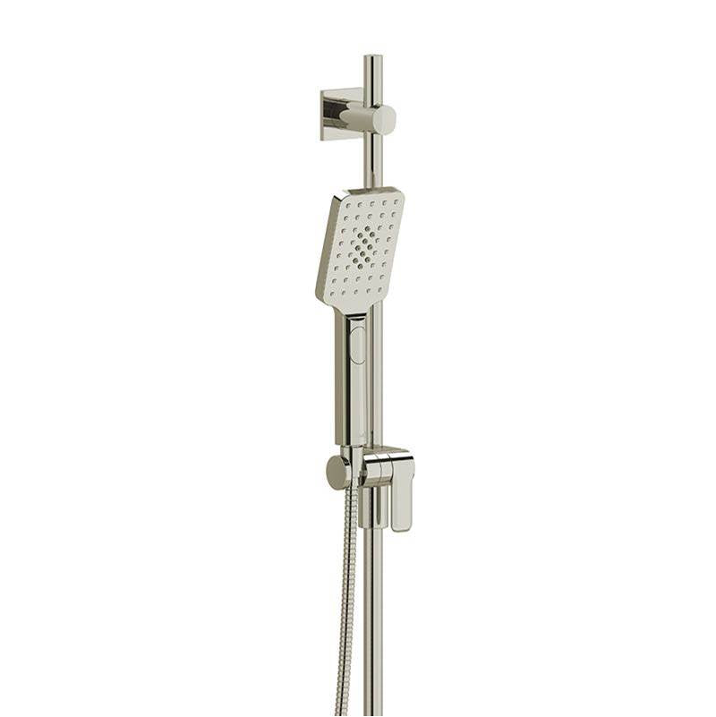 Riobel - Handshower Set With 36'' Slide Bar and 4-Function Handshower - Polished Nickel
