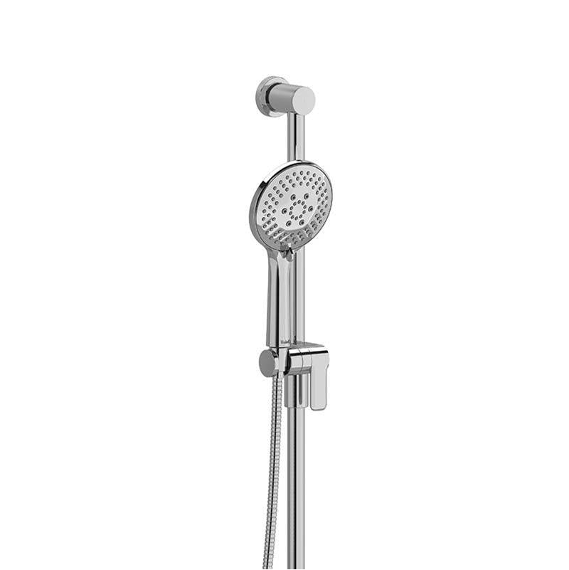 Riobel - Handshower Set With 31'' Slide Bar and 3-Function Handshower - Polished Nickel