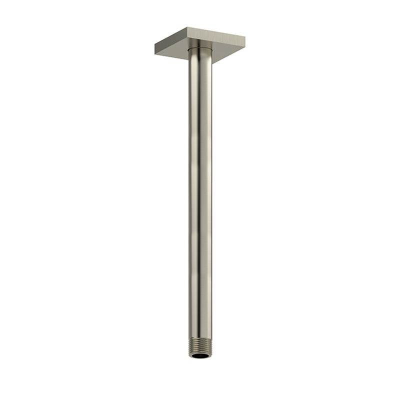Riobel - 12'' Ceiling Mount Shower Arm With Square Escutcheon - Brushed Nickel