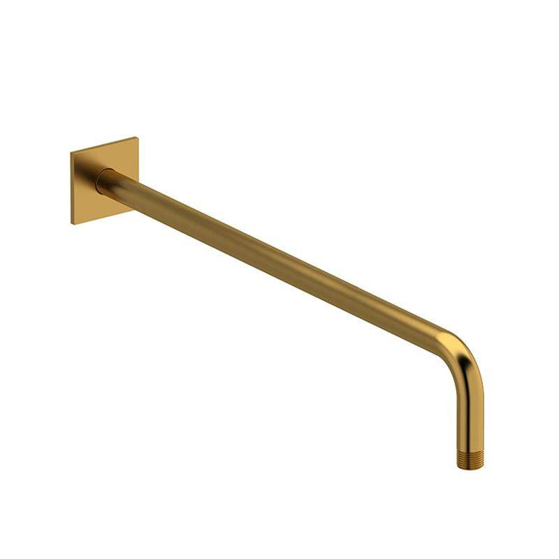 Riobel - 20'' Reach Wall Mount Shower Arm With Square Escutcheon - Brushed Gold