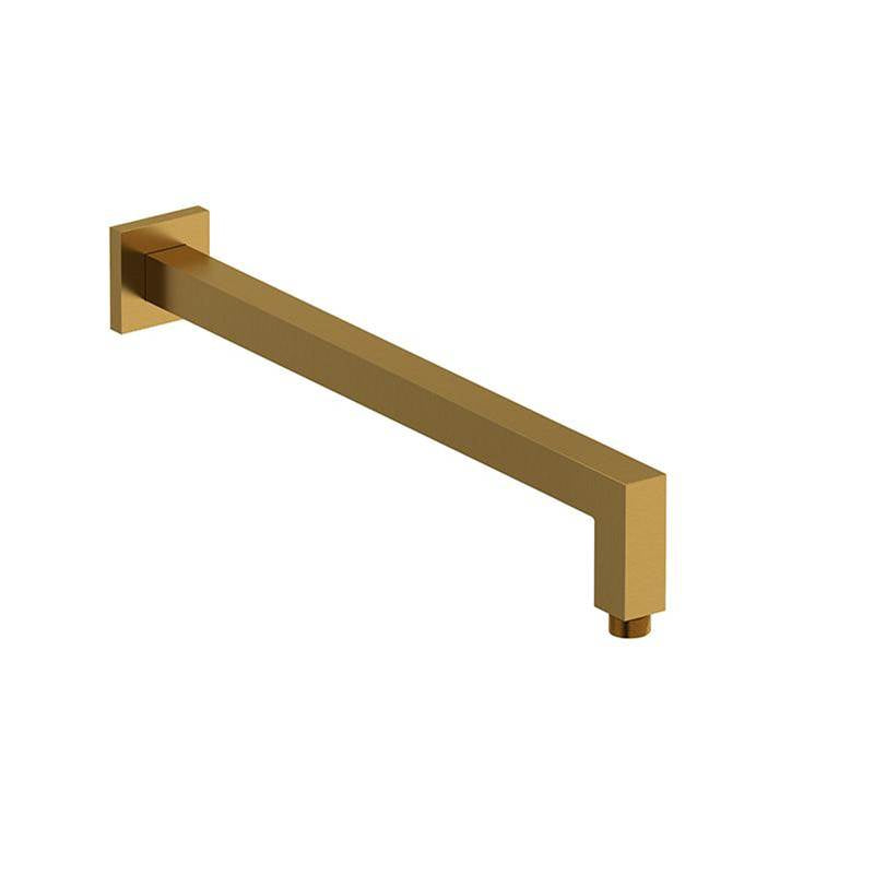 Riobel - 16'' Reach Wall Mount Shower Arm With Square Escutcheon - Brushed Gold