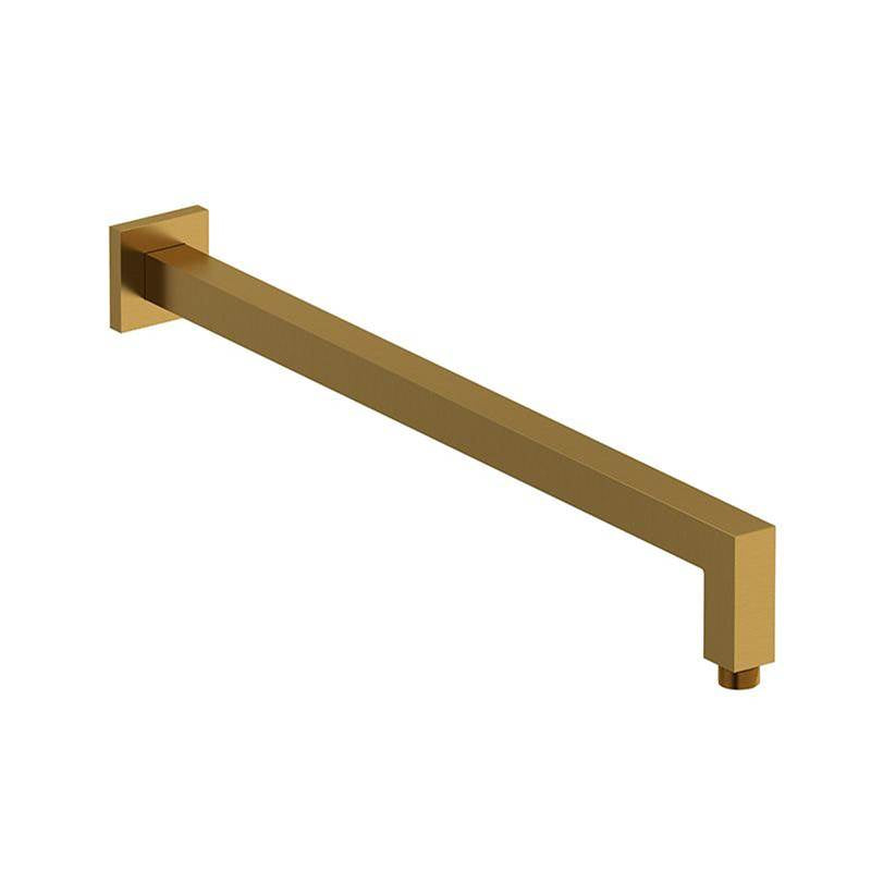 Riobel - 21'' Reach Wall Mount Shower Arm With Square Escutcheon - Brushed Gold