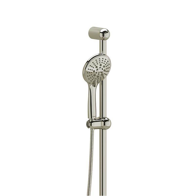 Riobel - Handshower Set With 32'' Slide Bar and 3-Function Handshower - Polished Nickel