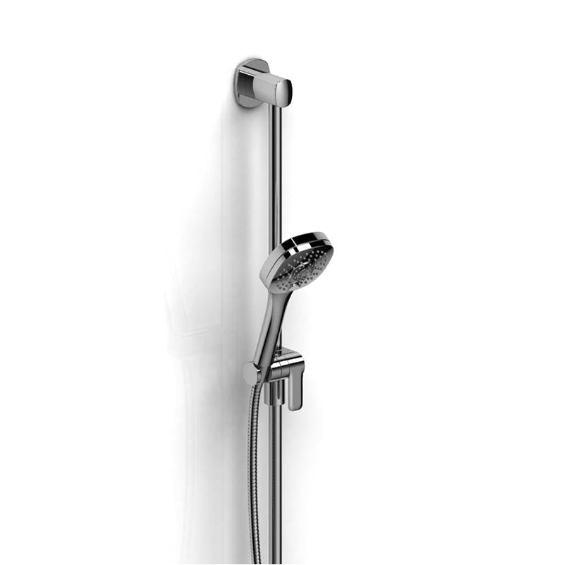 Riobel - Handshower Set With 39'' Slide Bar and 4-Function Handshower - Chrome