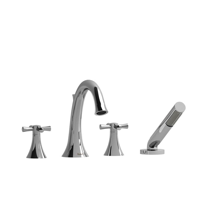 Riobel - Edge 4-Hole Deck Mount Tub Filler - Chrome