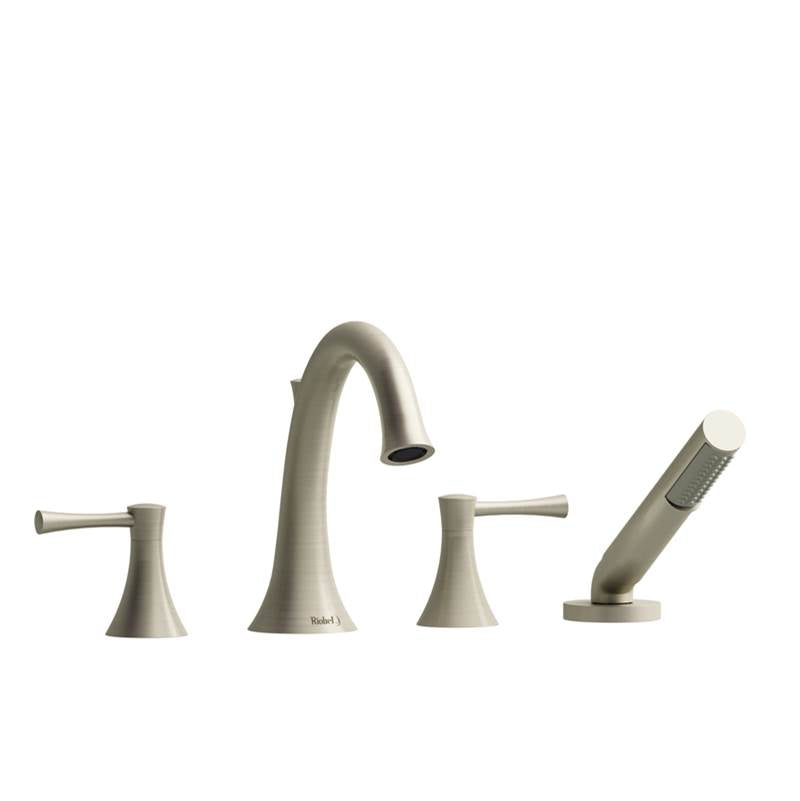 Riobel - 4-piece deck-mount tub filler with hand shower - Brushed Nickel