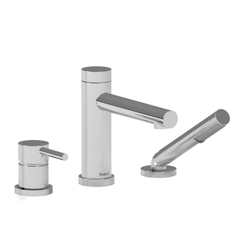 Riobel - 3-piece deck-mount tub filler with hand shower trim - Chrome
