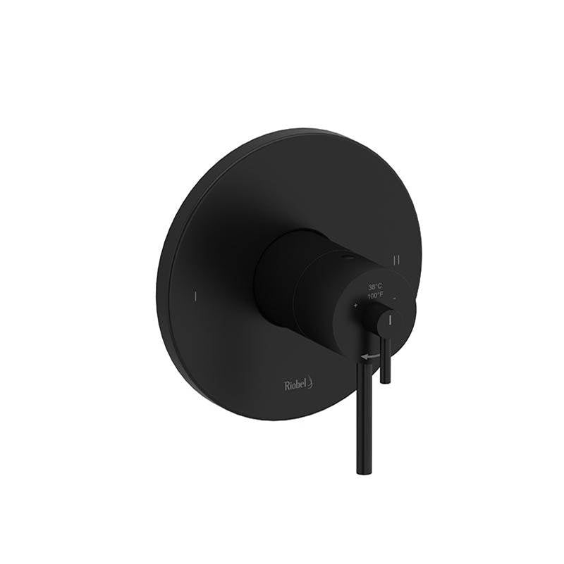 Riobel - GS 1/2'' Therm & Pressure Balance Trim With 2 Functions - Black