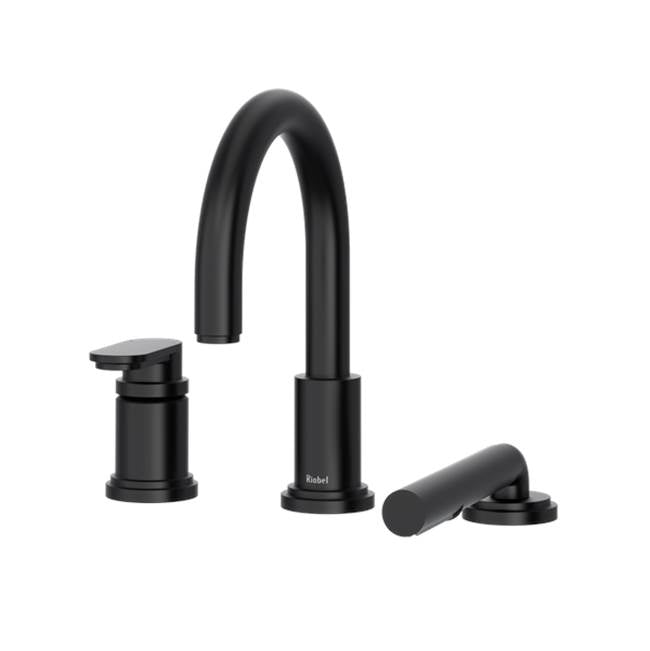 Riobel - ArcaE 3-Hole Deck Mount Tub Filler Trim - Black