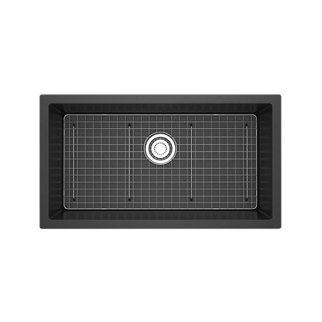 Riobel - FonsaE 33'' Quartz Single Bowl Undermount Kitchen Sink - Black