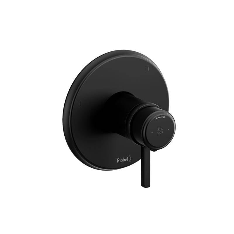 Riobel - MomentiE 1/2'' Therm & Pressure Balance Trim With 3 Functions - Black