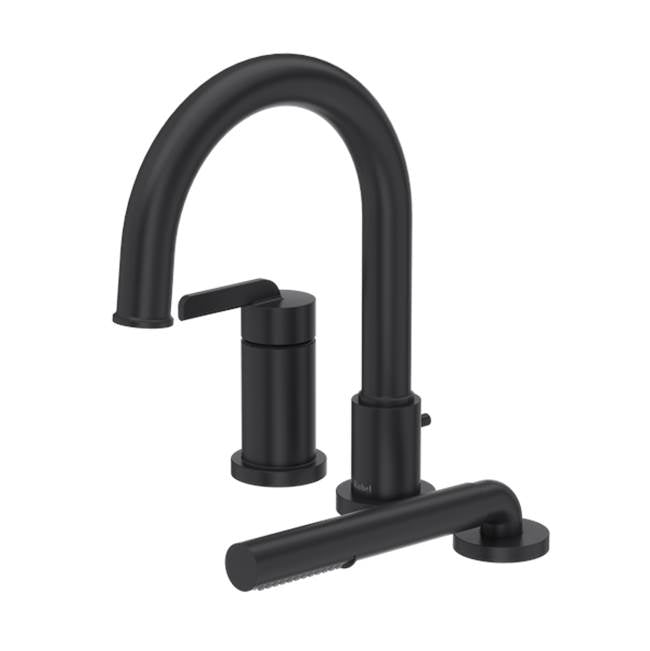 Riobel - AuthenticaE 3-Hole Pressure Balance Deck Mount Tub Filler Trim - Black