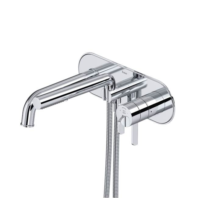 Riobel - AuthenticaE Wall Mount Thermostatic/Pressure Balance Tub Filler Trim - Chrome