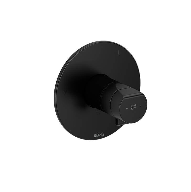 Riobel - ParabolaE 1/2'' Therm & Pressure Balance Trim With 3 Functions - Black