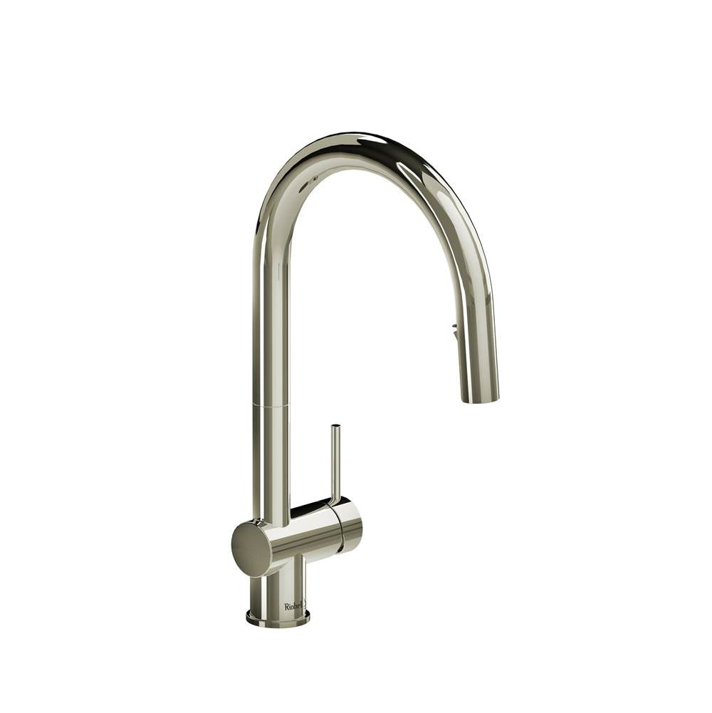 Riobel - AzureE Pull-Down Kitchen Faucet With C-Spout - Polished Nickel
