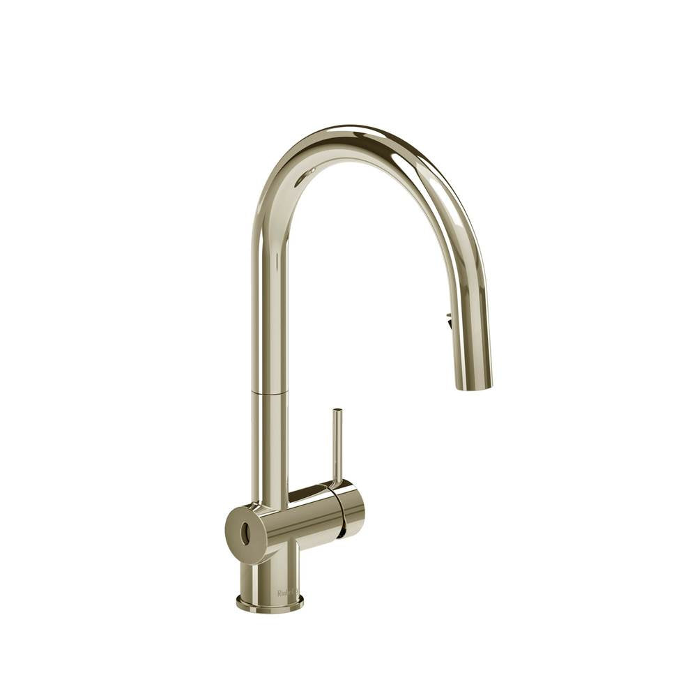 Riobel - AzureE Pull-Down Touchless Kitchen Faucet With C-Spout - Polished Nickel