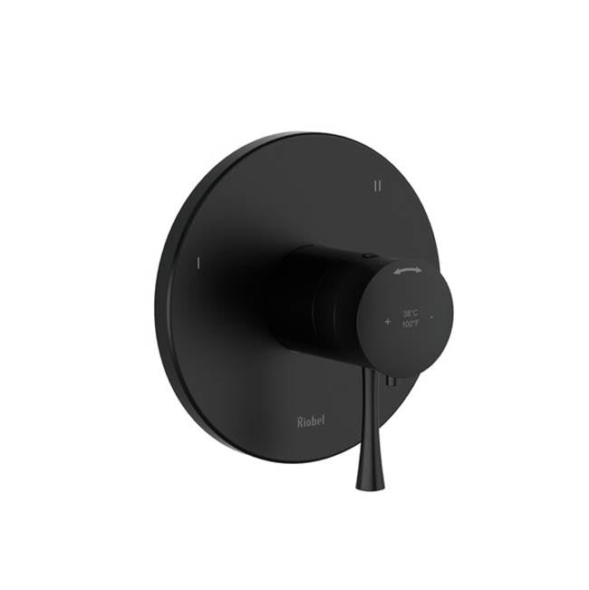 Riobel - Edge 1/2'' Therm & Pressure Balance Trim With 5 Functions - Black