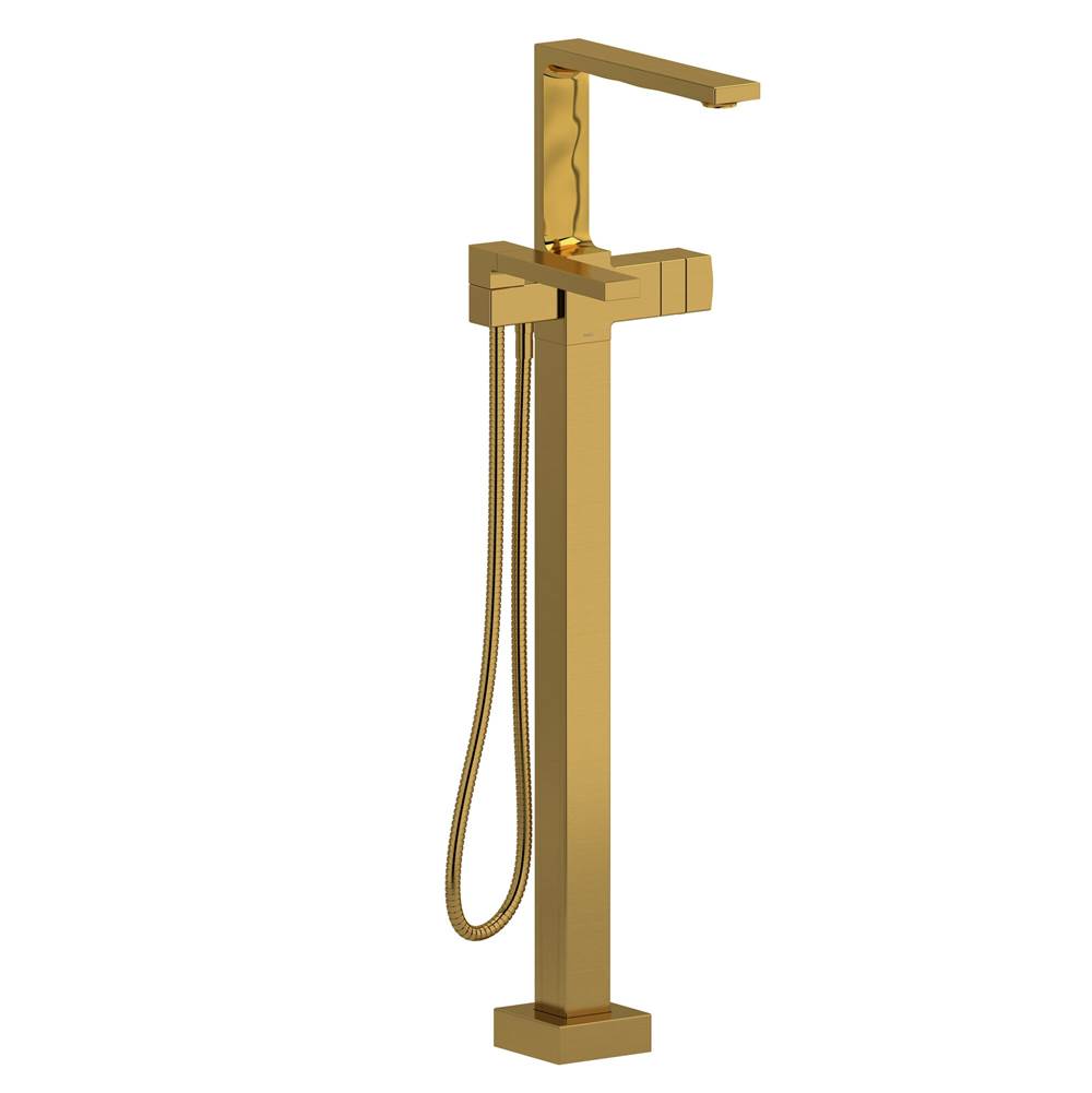 Riobel - Reflet Single Hole Floor Mount Tub Filler Trim - Brushed Gold