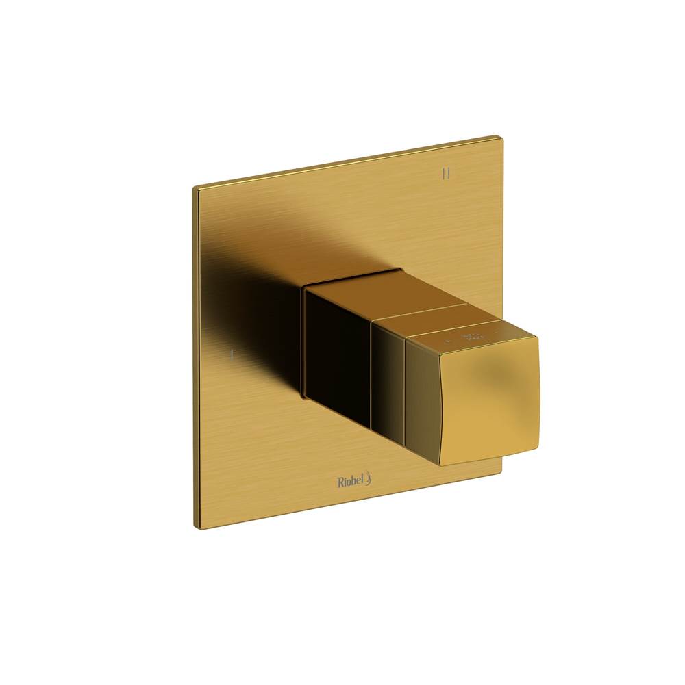 Riobel - Reflet 1/2'' Therm & Pressure Balance Trim With 3 Functions - Brushed Gold