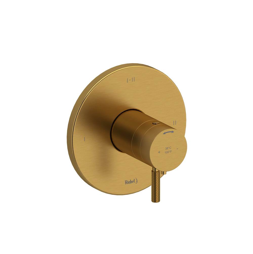 Riobel - RiuE 1/2'' Therm & Pressure Balance Trim With 3 Functions - Brushed Gold