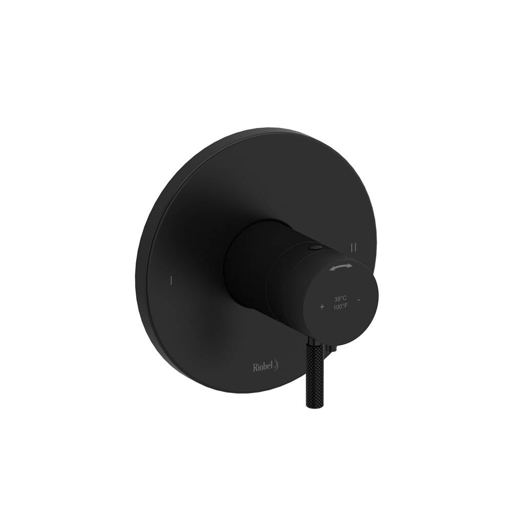 Riobel - RiuE 1/2'' Therm & Pressure Balance Trim With 2 Functions - Black