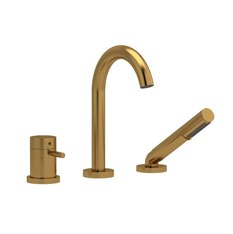 Riobel - RiuE 3-Hole Deck Mount Tub Filler - Brushed Gold