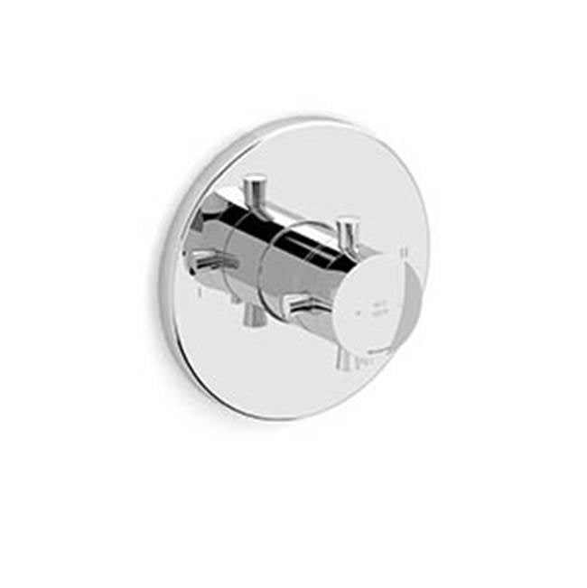 Riobel - Edge 1/2'' Therm & Pressure Balance Trim With 2 Functions - Chrome