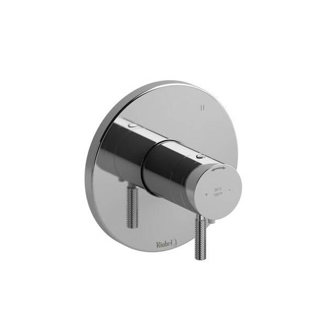 Riobel - RiuE 1/2'' Therm & Pressure Balance Trim With 3 Functions - Chrome