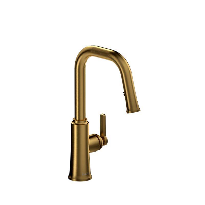 Riobel - TrattoriaE Pull-Down Kitchen Faucet With U-Spout - Brushed Gold