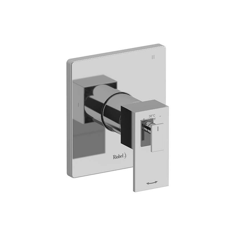 Riobel - KubikE 1/2'' Therm & Pressure Balance Trim With 3 Functions - Chrome