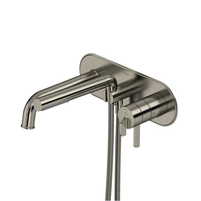 Riobel - AuthenticaE Wall Mount Thermostatic/Pressure Balance Tub Filler Trim - Brushed Nickel