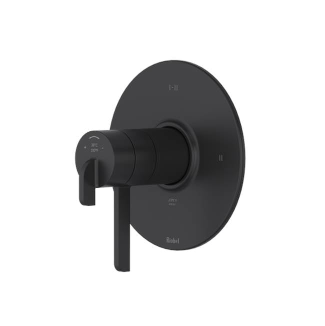 Riobel - AuthenticaE 1/2'' Therm & Pressure Balance Trim With 3 Functions - Black