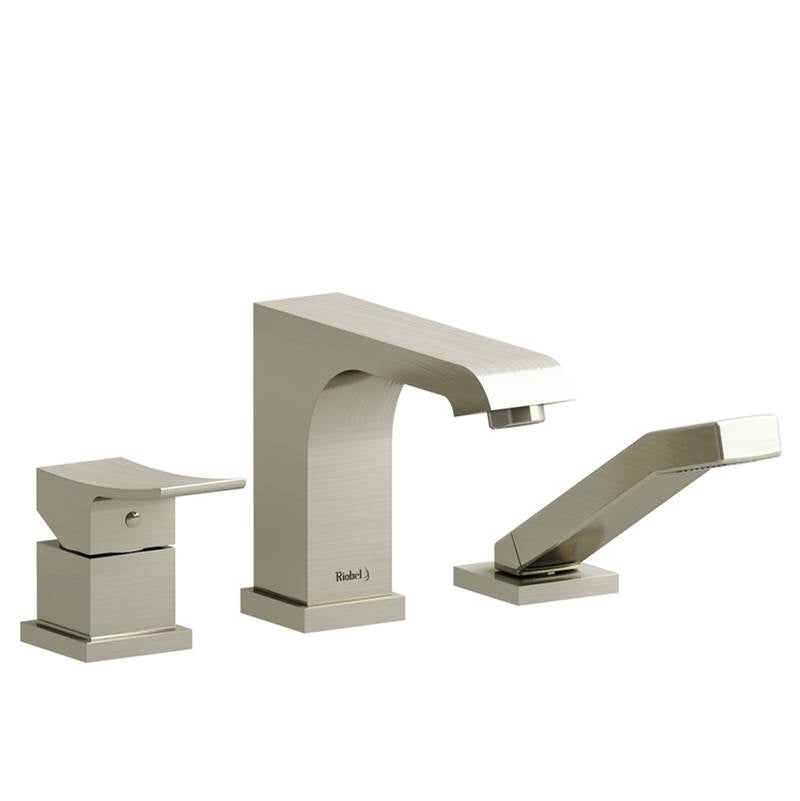 Riobel - 3-piece deck-mount tub filler with hand shower trim
