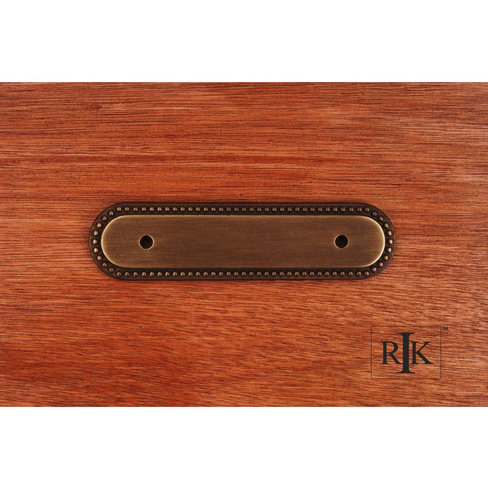 RK International - Beaded Oblong Pull Backplate - Antique English