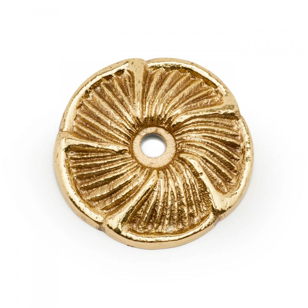 RK International - Daisy Knob Backplate - Polished Brass