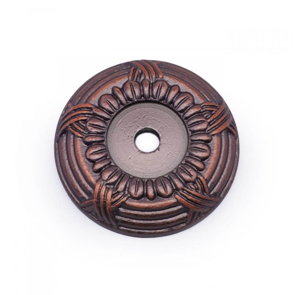 RK International - Cross and Petal Knob Backplate - Distressed Copper